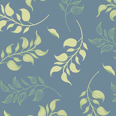 Hand painted green vines and leaves
