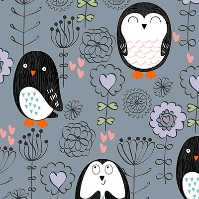 Abstract B&W animals and flowers