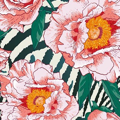 Roses on zebra stripes