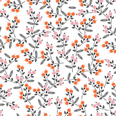 Orange and Pink Embroidery Flowers