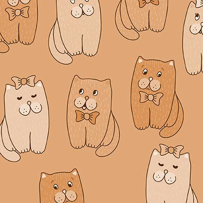 Abstract cats with bows