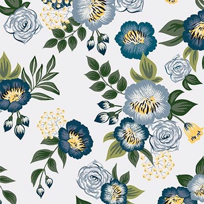 Blue and gray flowers