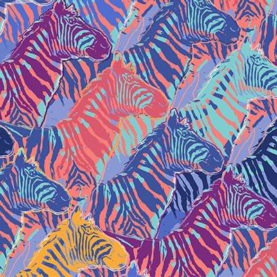 Colorful zebras