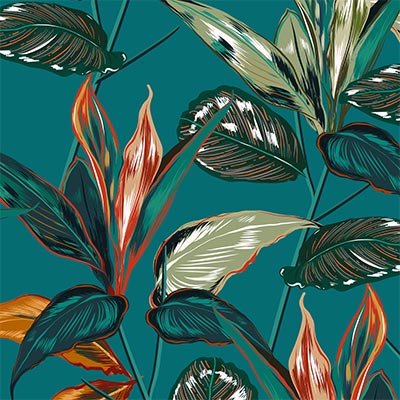 Orange tropical leaves