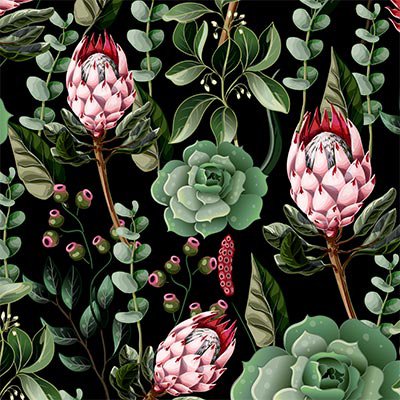 succulents floral pattern