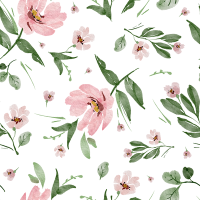 Pink Blossoms on White