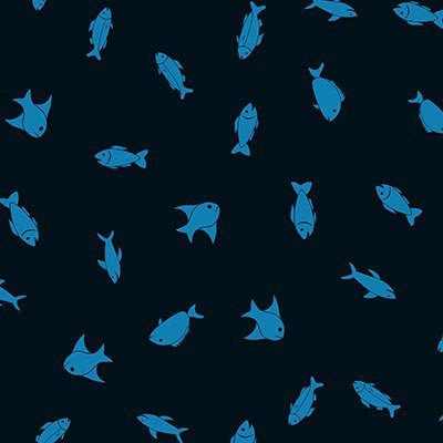 Blue fishes on black