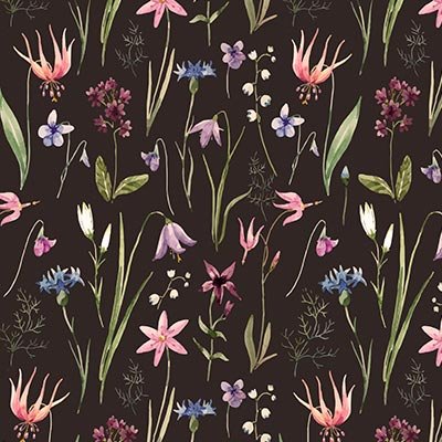 Watercolor meadow flowers