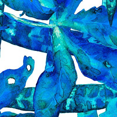 Abstract blue leaves