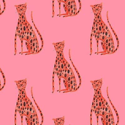 Red leopard pencil drawing