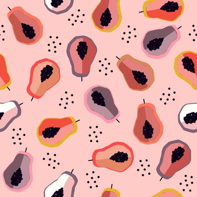 Colorful Papaya Fruits on Pink