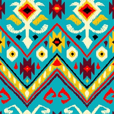 Ethnic pattern on blue