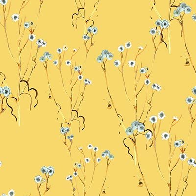 Wild flowers on yellow