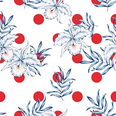 Isolated irises and polka dots