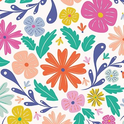 Abstract flowers and leaves