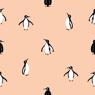 Penguins on light peach