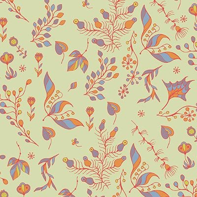 Multicolor abstract leaves and flowers