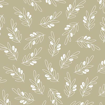 White outline olive branches