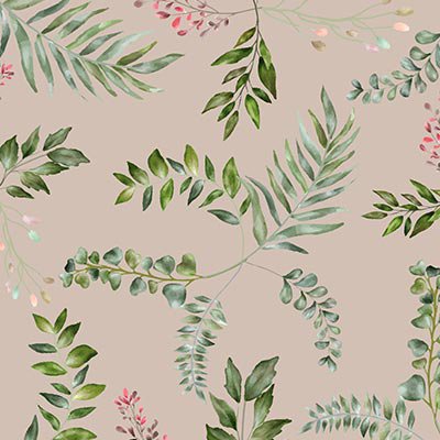 Hand painted green and pink vines