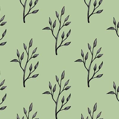 Black branches on green