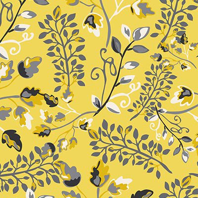 Yellow and gray abstract vines