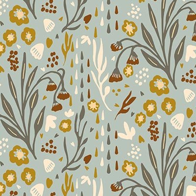 Hand painted flowers and raindrops