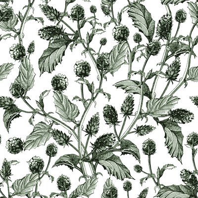 Green Botanical Clover Pattern
