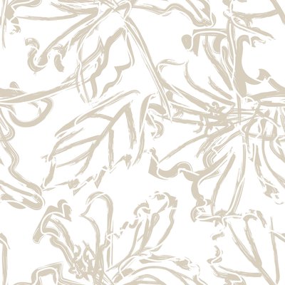 Beige Floral Brush Strokes