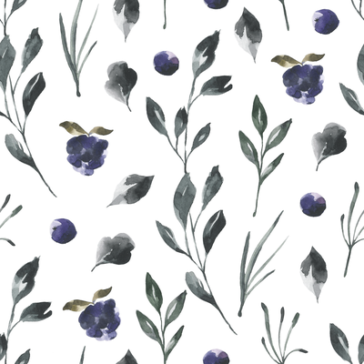 Watercolor blue flowers