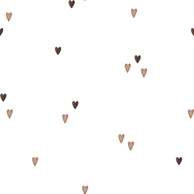 Watercolor brown hearts