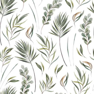 Various watercolor leaves