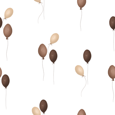 Brown balloons with drawings