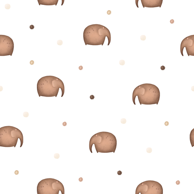 Brown elephants and dots