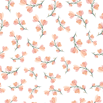 Delicate pink flowers on a white