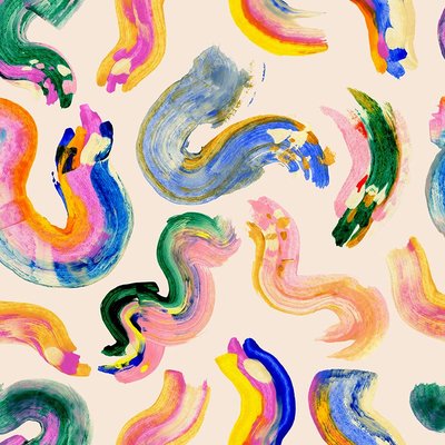 Abstract colorful brush lines