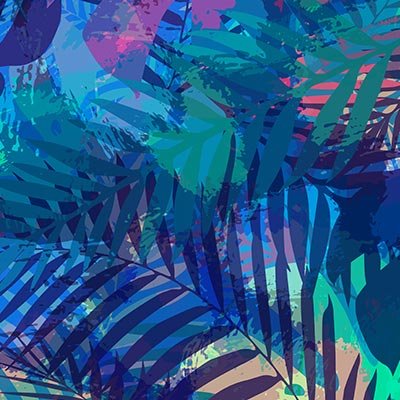 Colorful tropical leaf pattern