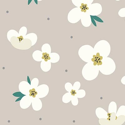 White mini flowers on gray