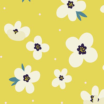 White mini flowers on yellow