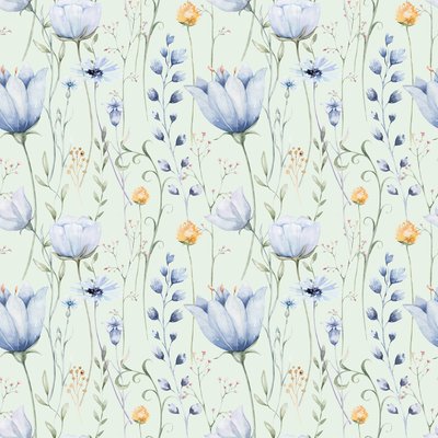 Rustic blue and yellow flowers