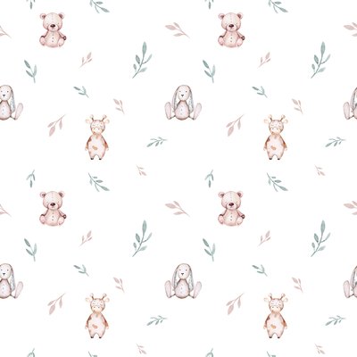 Stuffed animals and leaves