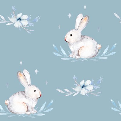 Bunnies on leaves
