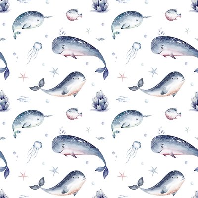 Narwhals and whales