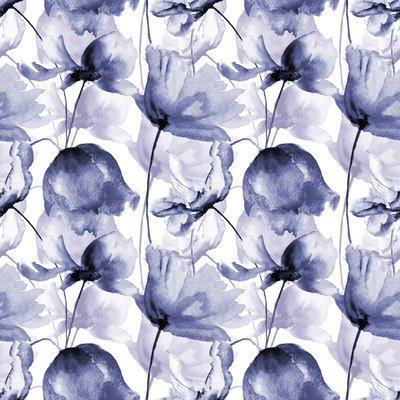 Blue watercolor flowers