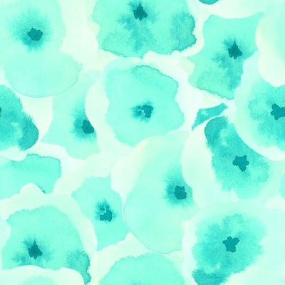 Teal abstract flowers