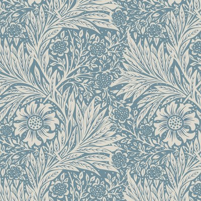 Antique beige flowers on blue