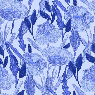 Blue monochrome poppies