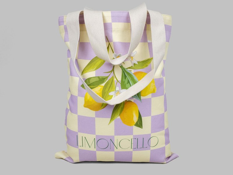All-Over Print Natural Color Cotton Canvas Tote Bag image 1