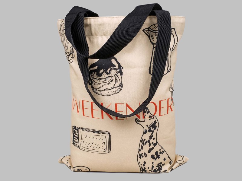 All-Over Print Cotton Canvas Tote Bag image 1
