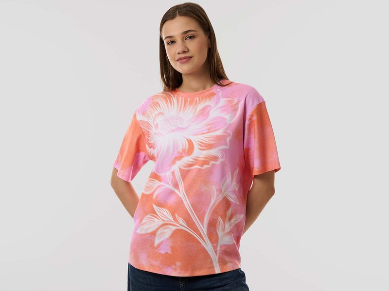 All-Over Print Cotton Interlock Oversized T-Shirt image 2