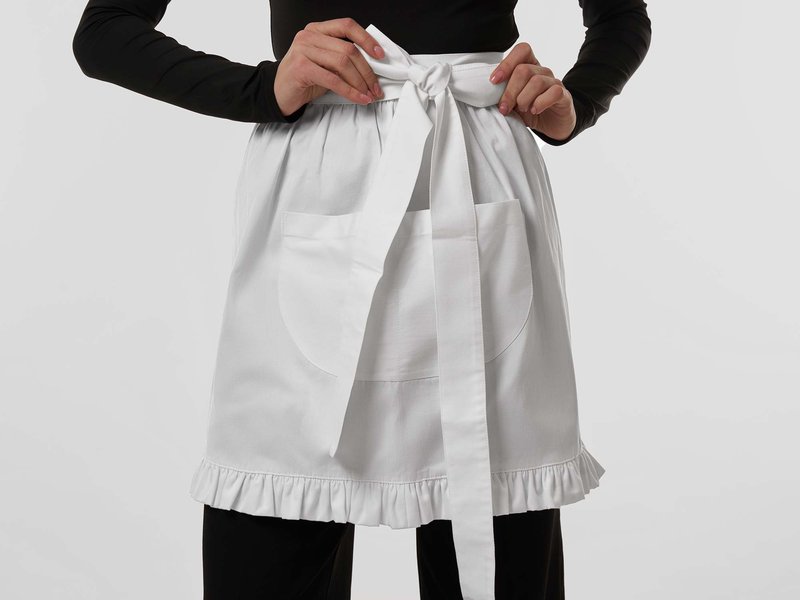 All-Over Print Half Apron With Ruffles - Cotton Twill main image